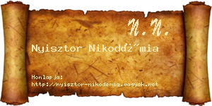 Nyisztor Nikodémia névjegykártya